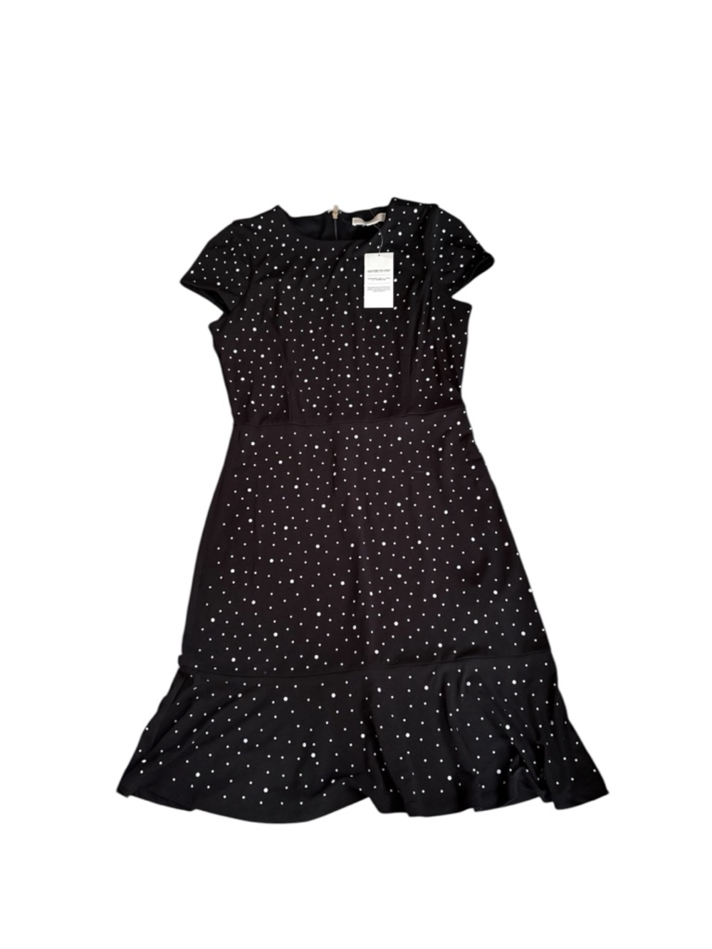 Michael Kors black flared flowers and dots dress new nwt P - Picture 1 of 5